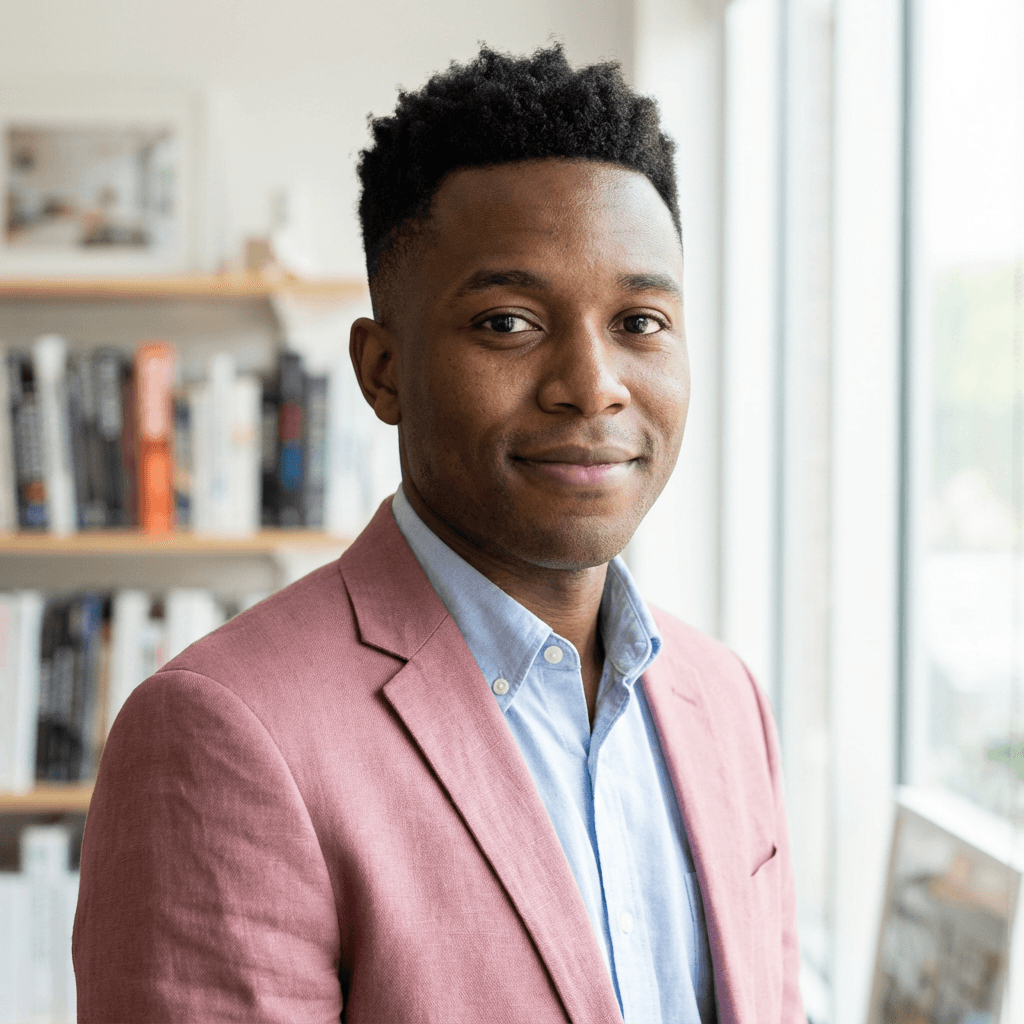 Male retail buyer in his early 30s, White, professional appearance